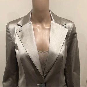 Piazza Sempione satin pewter blazer nwt Saks fifth Avenue $945.00